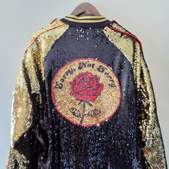 Forever21 Rare Vintage Style Unisex Sequin Boho Casual Festival Jacket Sz Large - Picture 3 of 13